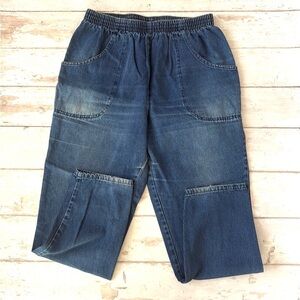 Cascade Blues 14 Short Women’s Jeans Denim Pull On Style Pants Dark Wash